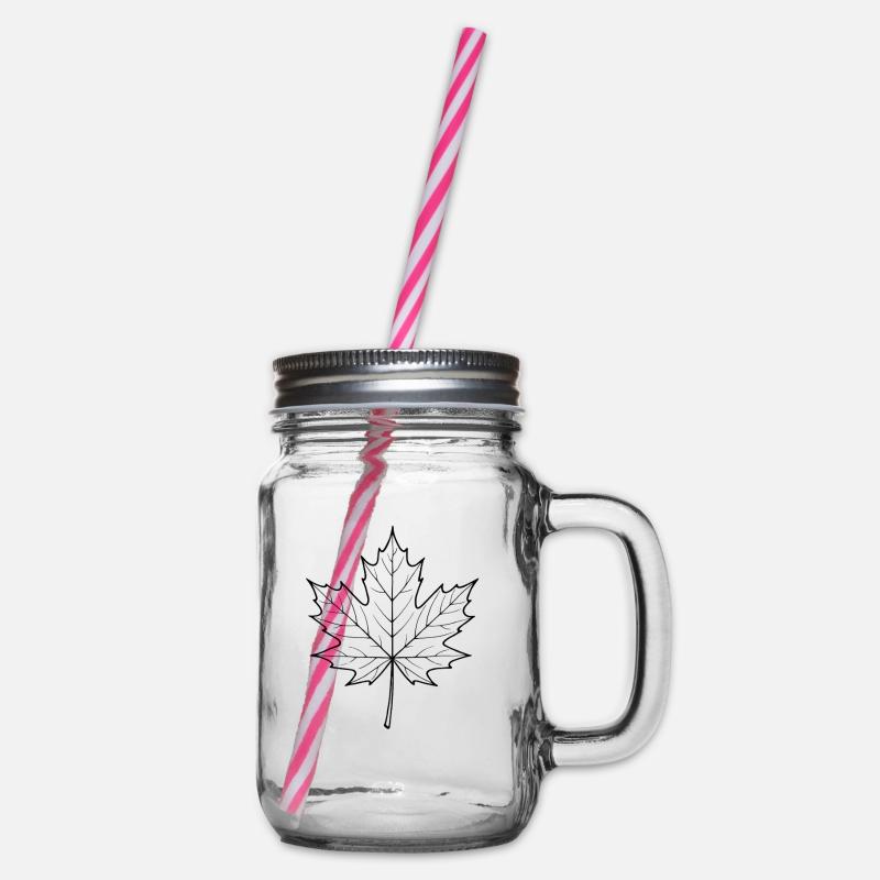 Conception de la ligne de feuilles d’érable - Bocal à boisson - transparent
