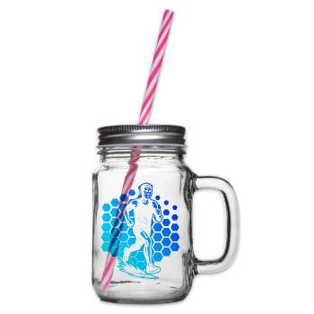 Running motif for real lovers - Glass jar with handle and screw cap - clear - Right