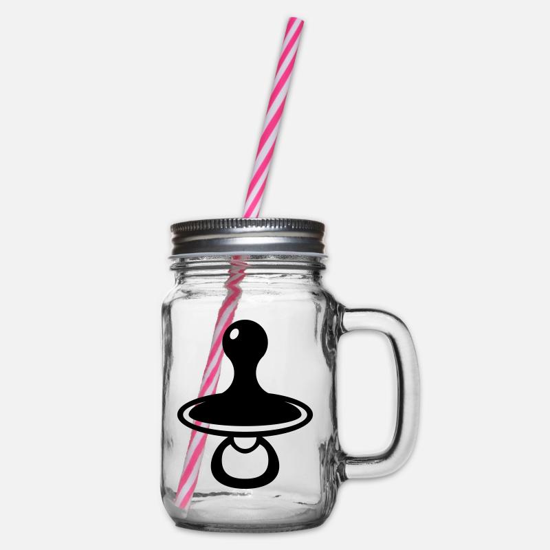 Babyschnuller - Henkelglas mit Schraubdeckel - Klar