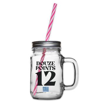 Douze Punkte 12 Griechenland Euroviision - Henkelglas mit Schraubdeckel - Klar - Rechts