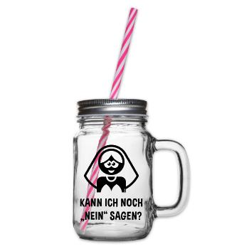 Braut – Kann Ich Noch „Nein“ Sagen? (JGA / Black) - Henkelglas mit Schraubdeckel - Klar - Rechts