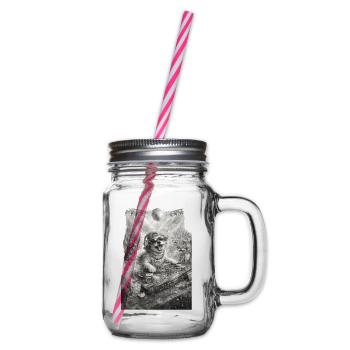 DJ Dog Rocking the Party - Glass jar with handle and screw cap - clear - Right