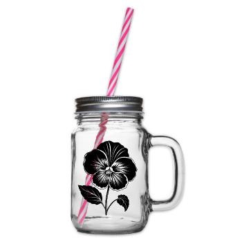 Stiefmütterchenblüte - Henkelglas mit Schraubdeckel - Klar - Rechts