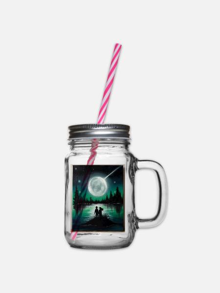 Moon - Henkelglas mit Schraubdeckel - Klar