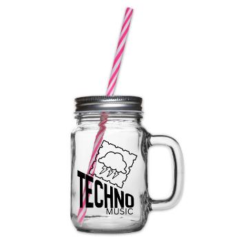 Techno - Henkelglas mit Schraubdeckel - Klar - Rechts