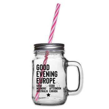 Eurovison  - Glass jar with handle and screw cap - clear - Right