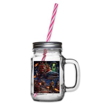 Normale Weihnachten Ist Langweilig Chaos Humor - Henkelglas mit Schraubdeckel - Klar - Rechts