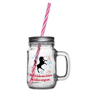 Einhorn im Schloss vergessen Unicorn Sprüche - Henkelglas mit Schraubdeckel - Klar - Rechts