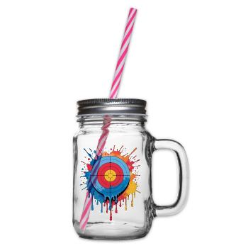Zielscheibe Splash Bogensport Blasrohrsport - Henkelglas mit Schraubdeckel - Klar - Rechts