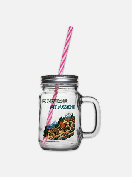 Ruhestand mit Aussicht - Henkelglas mit Schraubdeckel - Klar