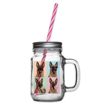 Hunde Belgian Malinois Hund - Henkelglas mit Schraubdeckel - Klar - Rechts