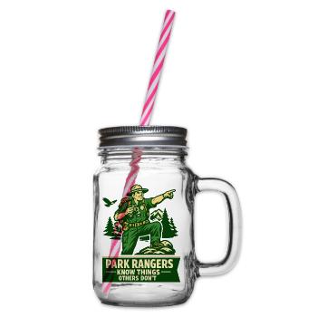 Ranger Wissen Dinge Andere Nicht Spruch - Henkelglas mit Schraubdeckel - Klar - Rechts