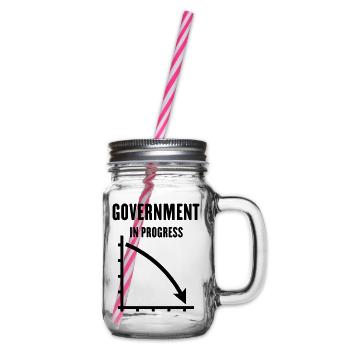 Government In Progress (Regierung Politik / Black) - Henkelglas mit Schraubdeckel - Klar - Rechts