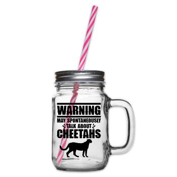 Cheetah Talk Humor - Henkelglas mit Schraubdeckel - Klar - Rechts