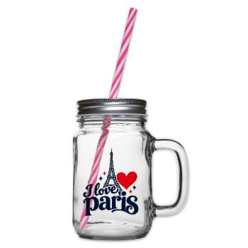 Ich liebe Paris - Henkelglas mit Schraubdeckel - Klar - Rechts