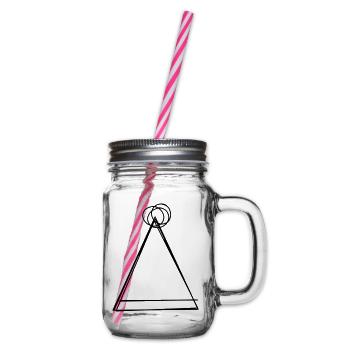 Partyhütchen handgezeichnet - Henkelglas mit Schraubdeckel - Klar - Rechts