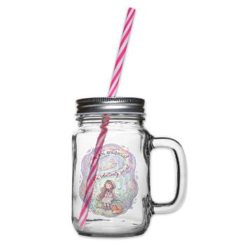 Süßes Fuchsmädchen selektiv sozial - Henkelglas mit Schraubdeckel - Klar - Rechts