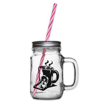 Kaffeewürfelturm - Henkelglas mit Schraubdeckel - Klar - Rechts