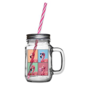 Flamingos Flamingo - Henkelglas mit Schraubdeckel - Klar - Rechts
