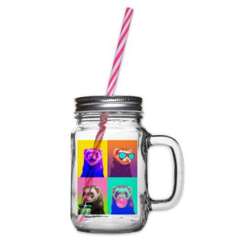 Ferret Frettchen - Henkelglas mit Schraubdeckel - Klar - Rechts