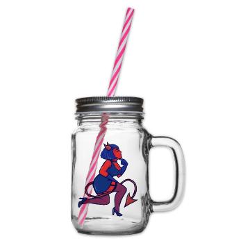 Crimson Devil Pinup - Henkelglas mit Schraubdeckel - Klar - Rechts