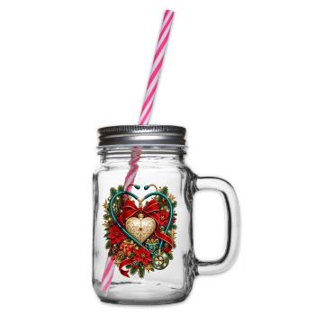 Weihnachts-Krankenschwester-Stethoskop-Herz - Henkelglas mit Schraubdeckel - Klar - Rechts