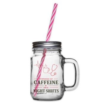 KaffeeKraft Nachtschicht - Henkelglas mit Schraubdeckel - Klar - Rechts