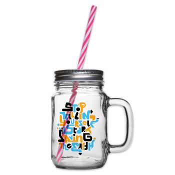 stopkillingyaself_3f - Glass jar with handle and screw cap - clear - Right