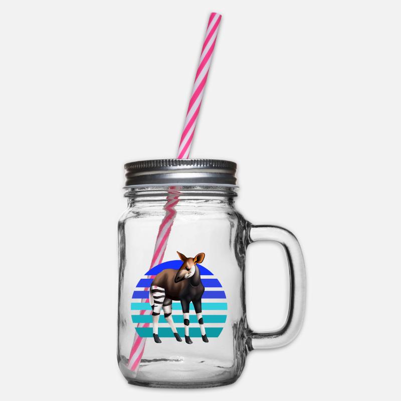 Süßes Okapi - Henkelglas mit Schraubdeckel - Klar
