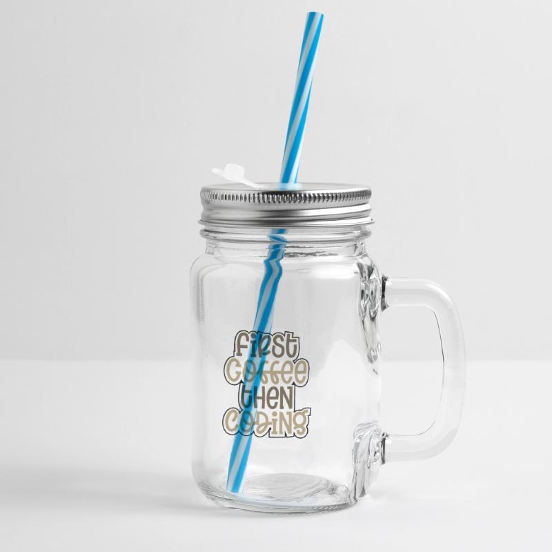Coder Gift First Coffee puis Coding Gift Ideas Bocal à boisson