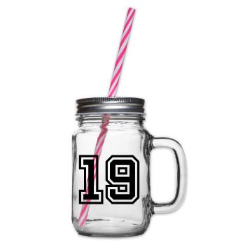 19 Zahl symbol - Henkelglas mit Schraubdeckel - Klar - Rechts