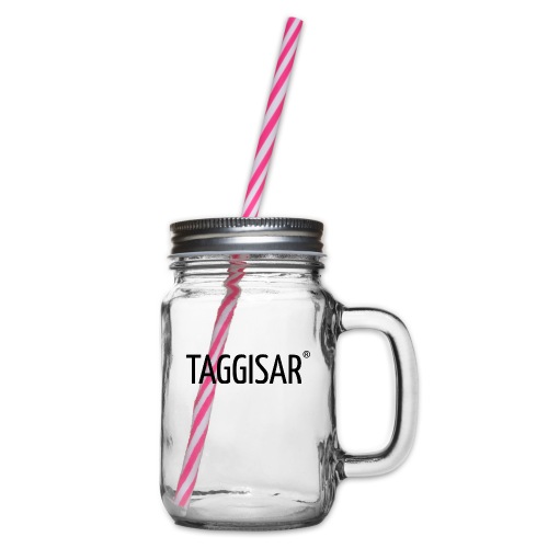 Taggisar Logo Black - Glas med handtag och skruvlock