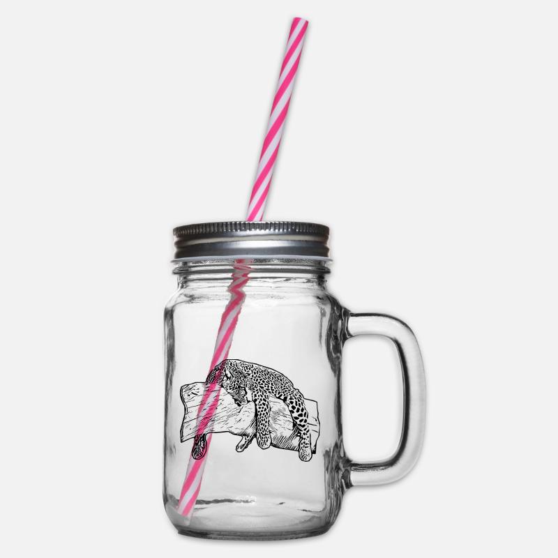 Leopard - Henkelglas mit Schraubdeckel - Klar