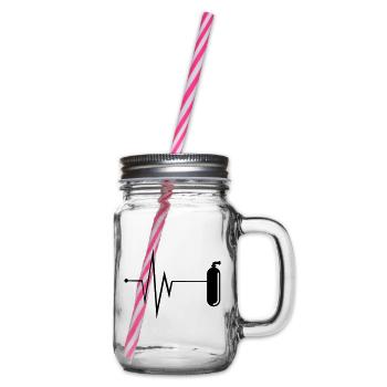 Oxygen Diving Pulse - Glass jar with handle and screw cap - clear - Right