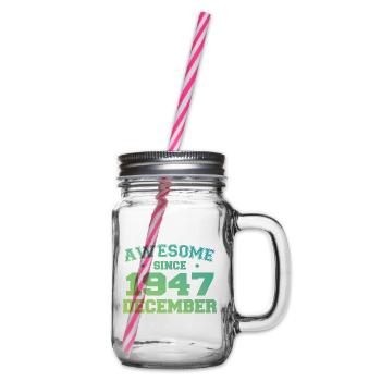 Anniversaire Décembre 1947 - Cadeau Decembre 1947 - Bocal à boisson - transparent - Droite
