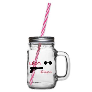 Léon - Nettoyeur - Film Culte - Cinéma - Bocal à boisson - transparent - Droite