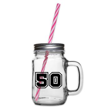 50 number symbol - Glass jar with handle and screw cap - clear - Right