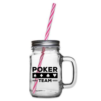 poker team - Glass jar with handle and screw cap - clear - Right