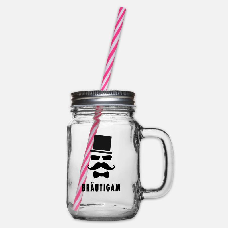 Bräutigam Hochzeit Ehe - Henkelglas mit Schraubdeckel - Klar