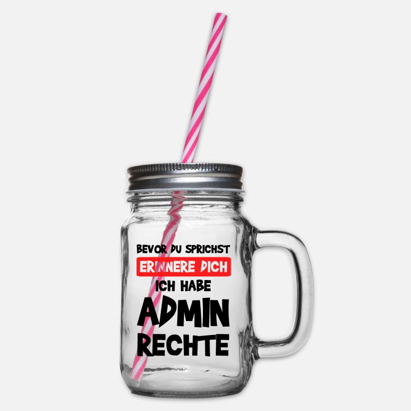 System Admin Administratoren Computer Geschenk - Henkelglas mit Schraubdeckel - Klar