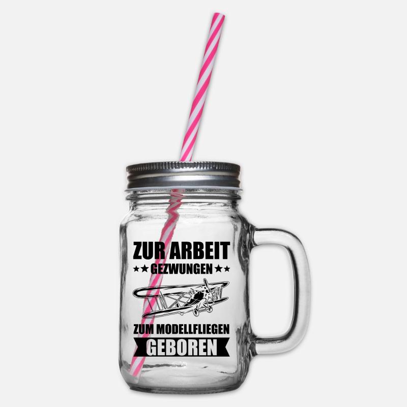 Modellflug Modellbau Modellbauer Lustig Geschenk - Henkelglas mit Schraubdeckel - Klar