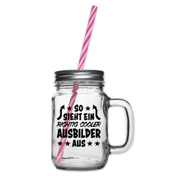 Ausbilder Lustiger Spruch Beruf Kollegen Geschenk - Henkelglas mit Schraubdeckel - Klar - Rechts