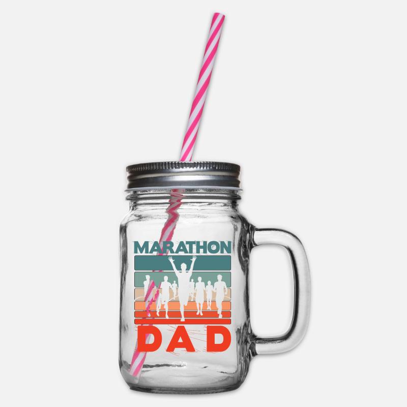 Marathon Dad - Henkelglas mit Schraubdeckel - Klar