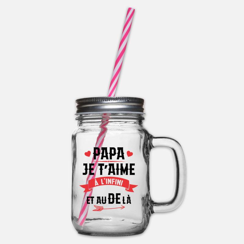 Papa je t'aime à l'infini - Bocal à boisson - transparent