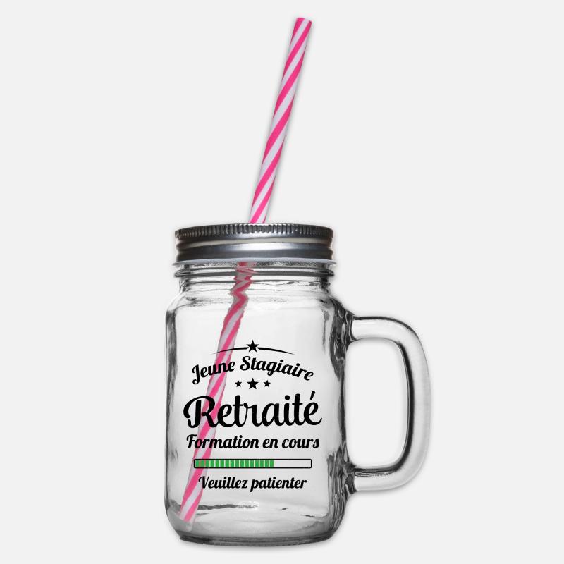 Jeune Stagiaire Retraité Citation Humour - Bocal à boisson - transparent