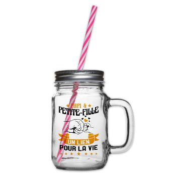 Papi & Petite Fille Grand Père Papy Cadeau - Bocal à boisson - transparent - Droite