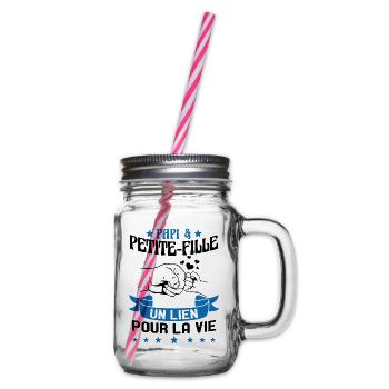 Papi & Petite Fille Grand Père Papy Cadeau - Bocal à boisson - transparent - Droite