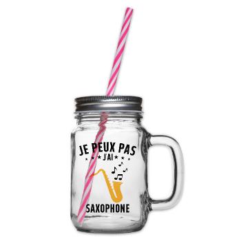 Je Peux Pas J'ai Trompette Musique Cadeau - Bocal à boisson - transparent - Droite