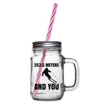 253.5 meters and you ski - Glass jar with handle and screw cap - clear - Right