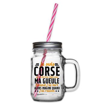 Corse je ne ferme pas ma gueule cadeau humour - Bocal à boisson - transparent - Droite